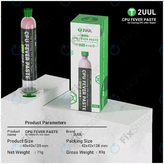 Termalna pasta za CPU, hlađenje, 2UUL SC10, 50g
