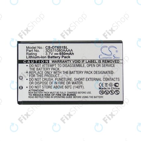 Baterija za Alcatel Lollipops, 650mAh, Li-Ion, 3.7V, 3DS11080AAAA, HQ