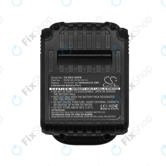 Baterija za Dewalt DCB090, XR, 3000mAh, Li-Ion, 14.4V, DCB140, HQ