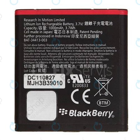 Blackberry Curve 9360, 9350, 9370 - Baterija EM1 1000mAh - BAT-34413-003