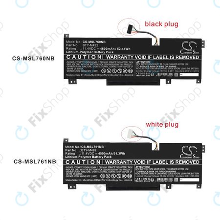 Baterija za MSI Pulse GL76, Katana GF66, Bravo 15, Crosshair 17, 4600mAh, Li-Pol, 11.4V, BTY-M492, HQ