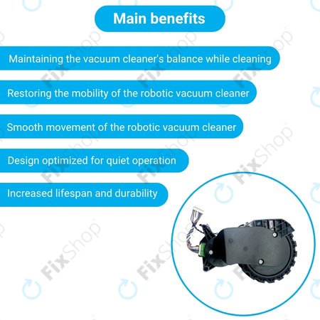 Xiaomi Robot Vacuum X20, S10, Dreame X30, X20, X10 Pro - Kotač s motorom (lijevo) (Crna)