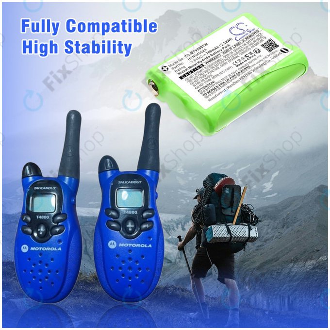 Baterija za Motorola Talkabout T280, T200, T82, T82 Extreme, 700mAh, Ni-MH, 3.6V, HKNN4002A, HQ