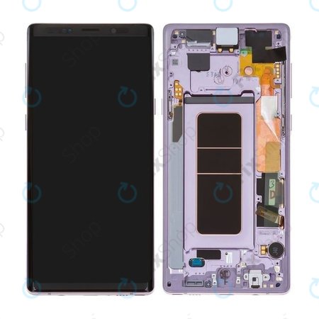 Samsung Galaxy Note 9 N960U - LCD zaslon + zaslon osjetljiv na dodir + okvir (ljubičasta boje lavande) - GH97-22269E, GH97-23737E, GH97-22270E Originalni servisni paket
