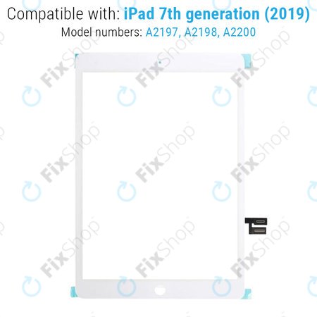 Apple iPad (7. generacija 2019., 8. generacija 2020.) - Zaslon osjetljiv na dodir (bijeli)