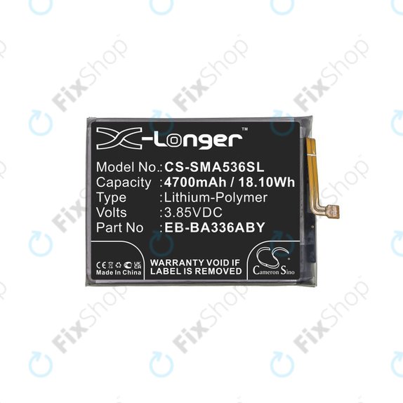 Baterija za  Samsung A33 A336B, A53 A536B, 4700mAh, Li-Pol, 3.85 V, EB-BA336ABY, HQ
