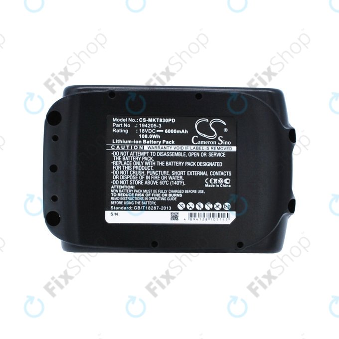 Makita B, C, D, F, G, H, J, L, M, P, S, T, U, V, X-serija - Baterija BL18xx Li-Ion 18V 6000mAh HQ