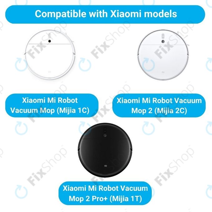 Set rezervnih dijelova za Xiaomi Mi Robot Vacuum Mop (Mijia 1C), 2 (Mijia 2C) 2 Pro+ (Mijia 1T) (1x Glavna četka, 2x Filter, 2x Bočna četka)