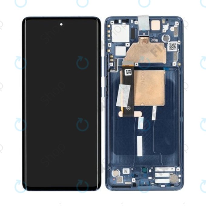 Motorola Edge 30 Fusion - LCD zaslon + zaslon osjetljiv na dodir + okvir (Neptune Blue) - 5D68C21190 Genuine Service Pack