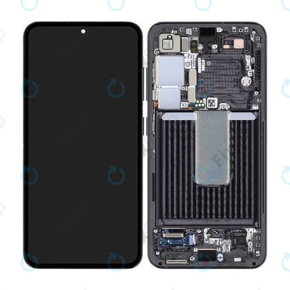 Samsung Galaxy S23 S911B - LCD zaslon + zaslon osjetljiv na dodir + okvir (Phantom Black) - GH82-30481A, GH82-30480A Originalni servisni paket