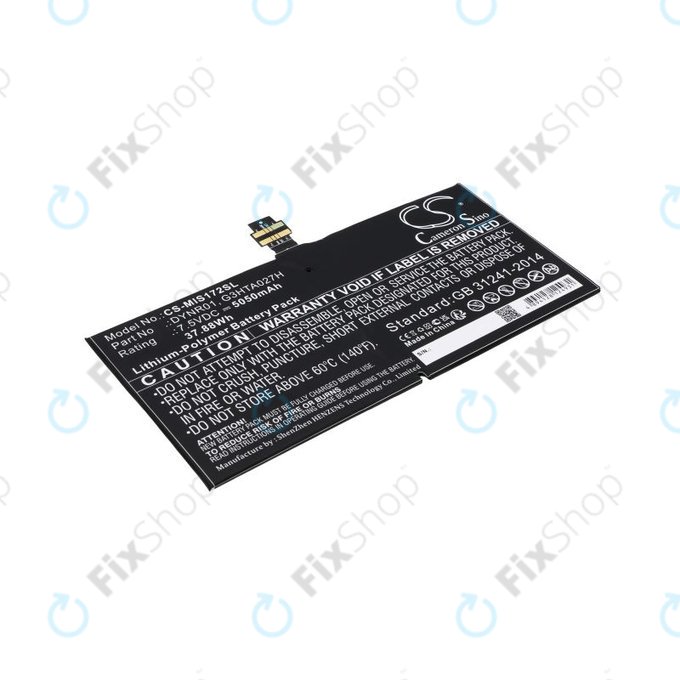 Baterija za Microsoft Surface Pro 4, 5050mAh, Li-Pol, 7.5V, DYNR01, HQ