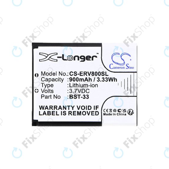 Baterija za Sony Ericsson W595, K790i, K800i, W850i, W900i, W950i, 900mAh, Li-ion, 3.7V, BST-33, HQ