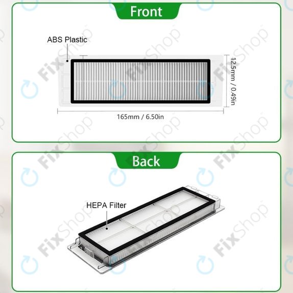 Xiaomi Roborock S5, S5 Max, S6, S6 MaxV, S6 Pure, E4, E5, Mijia 1S, Mi Robot Vacuum Mop 1S, Xiaowa E2, E3, Lite C10 - HEPA filter (2kom)