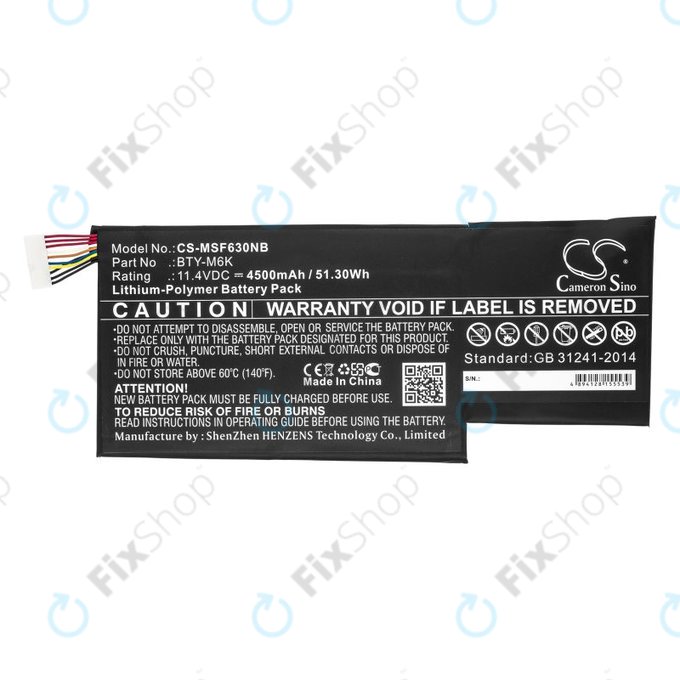 Baterija za MSI GF63, MSI GF75, MSI GS63, 4500mAh, Li-Pol, 11.4V, BTY-M6K, HQ