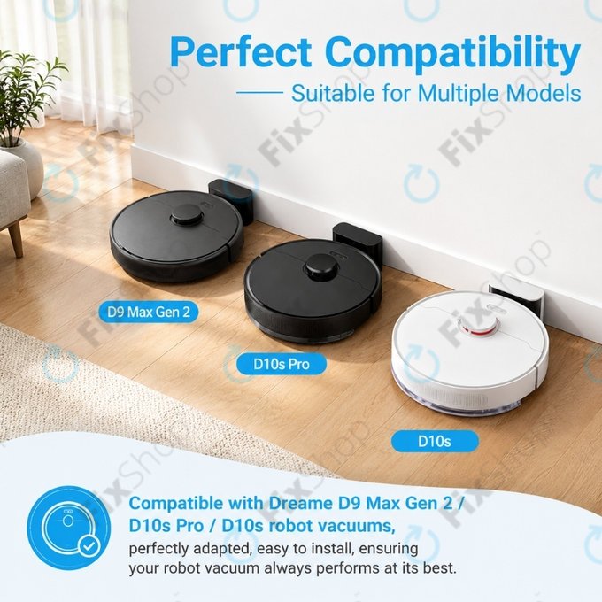 Set rezervnih dijelova za Xiaomi Dreame D9 Max Gen2, D10s, D10s Pro (2x Glavna četka, 4x Filter, 4x Bočna četka – crna)