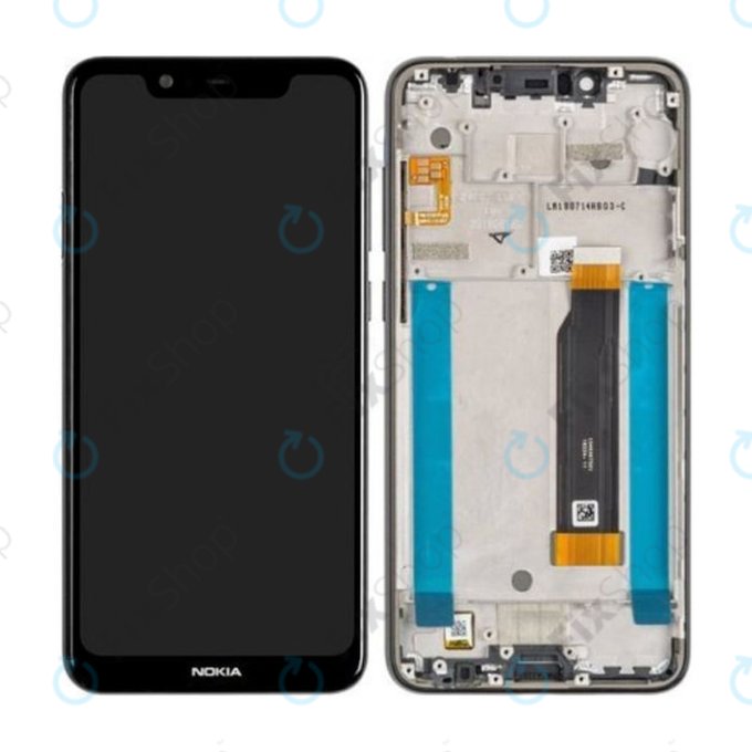 Nokia 5.1 Plus - LCD zaslon + zaslon osjetljiv na dodir - Okvir (crni) - 20PDABW0002 Originalni servisni paket