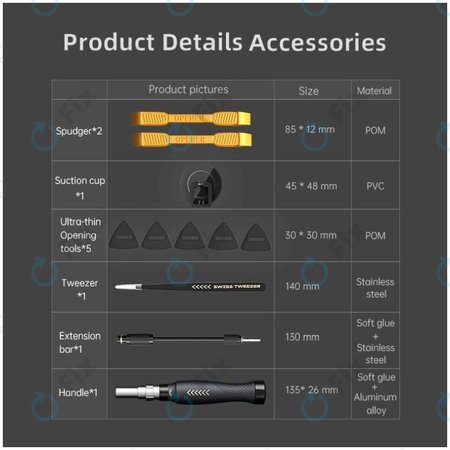Jakemy JM-8183 - Set preciznih odvijača za popravak mobitela, tableta i računala