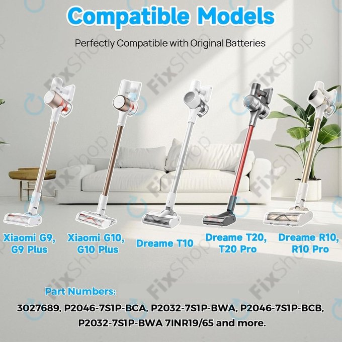 Baterija za Xiaomi Dreame G9, G10, T10, T20, R10, 3027689, Li-Ion, 25.2V, 3500mAh