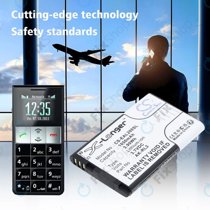 Baterija za Emporia Essence Plus, Talk comfort, V20, 1050mAh, Li-Ion, 3.7V, AK-RL2, HQ