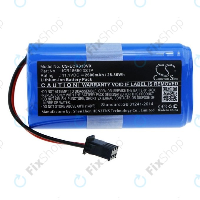 Ecovacs CEN330, CR-series - Baterija ICR18650 3S1P Li-Ion 11.1V 2600mAh HQ