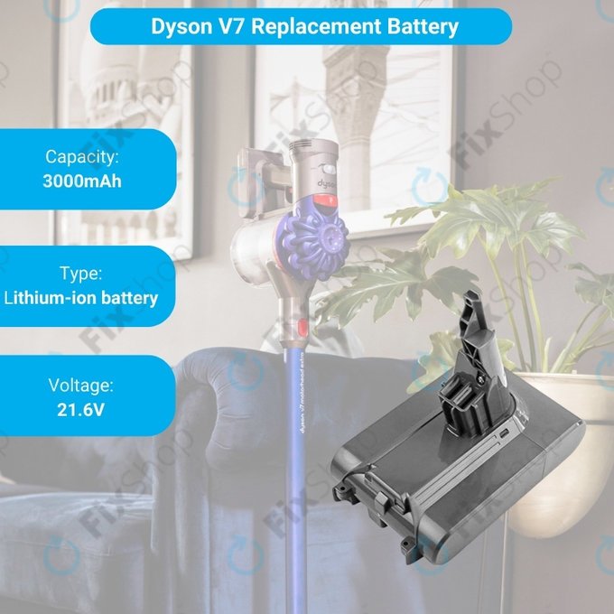 Dyson V7 - Baterija 968670-02, 968670-03 Li-Ion 21.6V 4000mAh