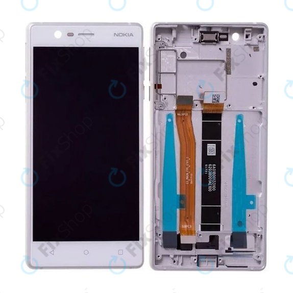 Nokia 3 - LCD zaslon + zaslon osjetljiv na dodir + okvir (srebrni) - 20NE1SW0001 Originalni servisni paket
