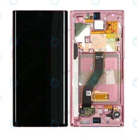 Samsung Galaxy Note 10 - LCD zaslon + zaslon osjetljiv na dodir + okvir (Aura Pink) - GH82-20818F, GH82-20817F Originalni servisni paket