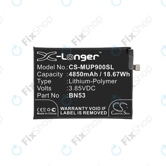 Baterija za  Xiaomi Redmi Note 9 Pro, 4850mAh, Li-Pol, 3.85 V, BN53, HQ
