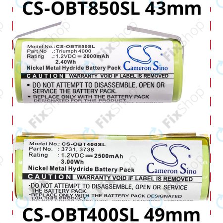 Baterija za Oral-B Triumph 4000, 2000mAh, Ni-MH, 1.2V, 3761, HQ