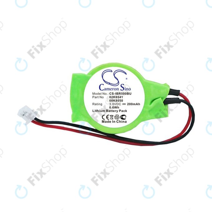 Rezervna baterija za Lenovo Thinkpad, 200mAh, Lithium, 3V, 02K6541, HQ