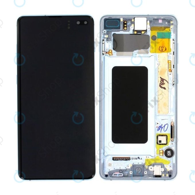 Samsung Galaxy S10 Plus G975F - LCD zaslon + zaslon osjetljiv na dodir + okvir (Prism Blue) - GH82-18849C, GH82-18834C Originalni servisni paket