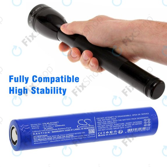 Baterija za Maglite ML125, ML150LR, ML150LRX, 3200mAh, LiFePO4, 6.4V, ILIF-3006526, HQ