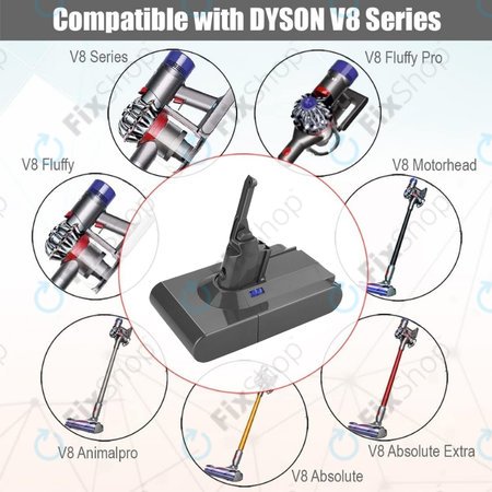 Dyson V8 - Baterija 215681, PM8-US-HFB1497A Li-Ion 21.6V 3000mAh