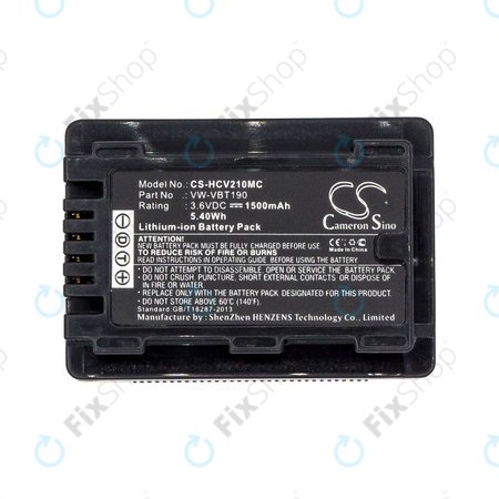 Baterija za Panasonic HC-V210, 1500mAh, Li-Ion, 3.6V, VW-VBT190, HQ