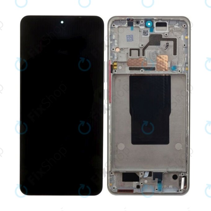 Xiaomi 12T Pro 22081212UG - LCD zaslon + zaslon osjetljiv na dodir + okvir (srebrni) - 560004L12U00 Originalni servisni paket