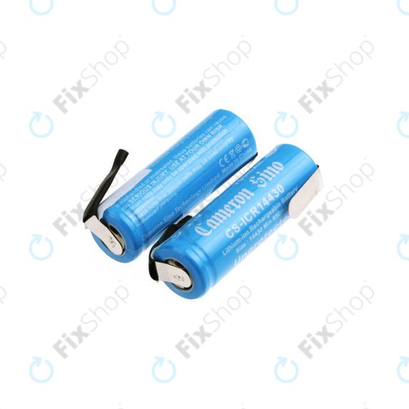Baterija 14430 s montažnim pločicama, 650mAh, Li-Ion, 3.7V, HQ