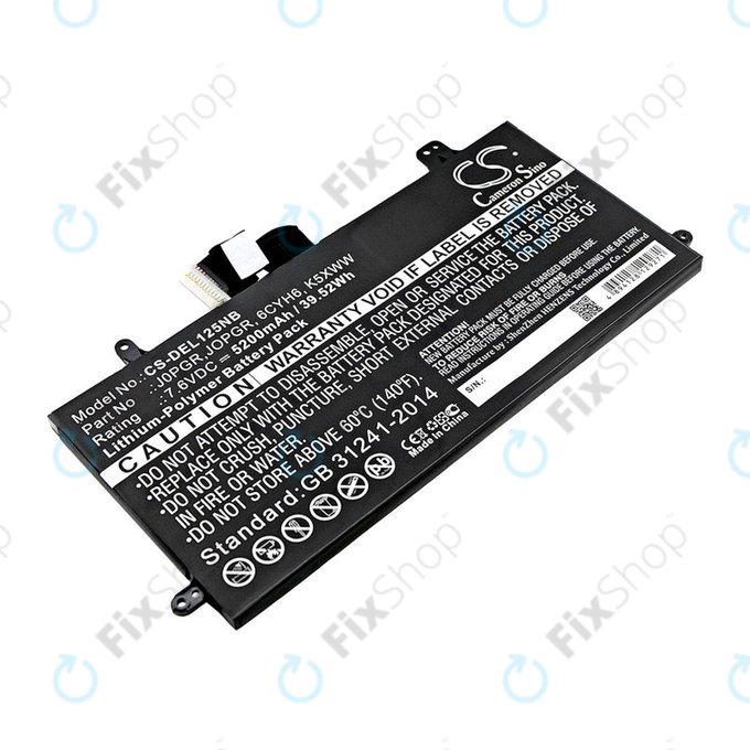 Baterija za Dell Latitude 5290, Latitude 12 5285, 5200mAh, Li-Pol, 7.6V, J0PGR, HQ