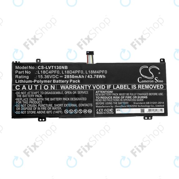 Baterija za Lenovo ThinkBook 13s, 14s, 2850mAh, Li-Pol, 15.36V, L18C4PF0, HQ