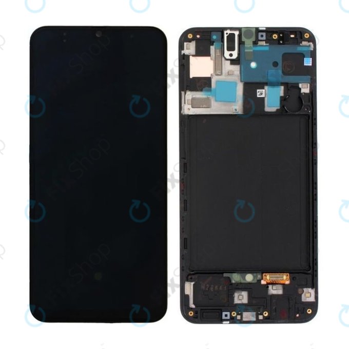 Samsung Galaxy A50 A505F - LCD zaslon + zaslon osjetljiv na dodir + okvir (crni) - GH82-19204A, GH82-19713A, GH82-19714A, GH82-19289A Originalni servisni paket