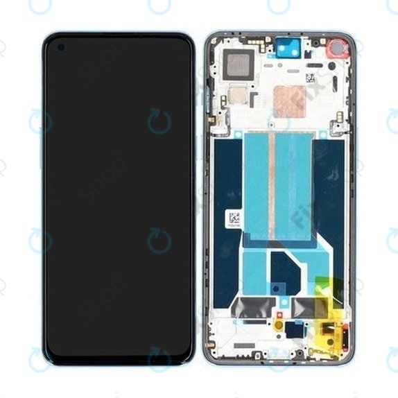 OnePlus Nord 2 5G - LCD zaslon + zaslon osjetljiv na dodir + okvir (Blue Haze) - 2011100359 Originalni servisni paket