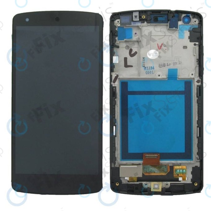 LG Nexus 5 D821 - LCD zaslon + zaslon osjetljiv na dodir + okvir (crni) - ACQ86661402 Originalni servisni paket