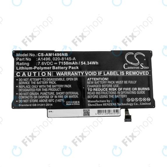 Apple MacBook Air 13" A1466 (sredina 2013. - Sredina 2017.) - Baterija A1496 7150 mAh HQ