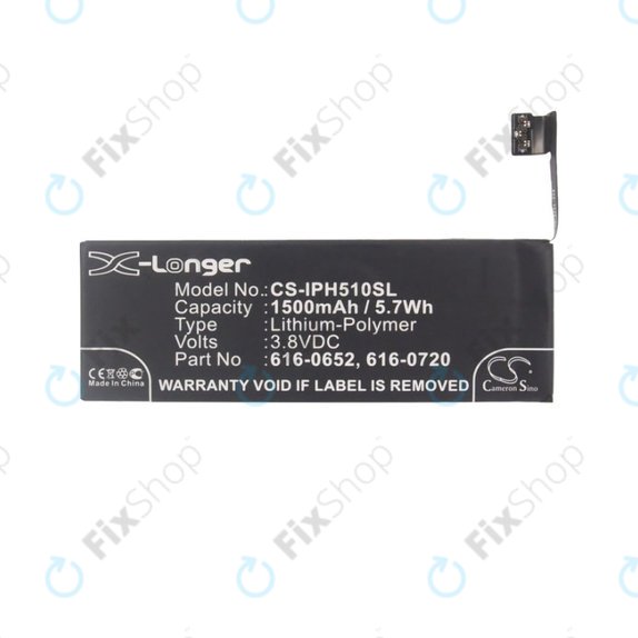 Apple iPhone 5S, 5C - Baterija 616-0652, 616-0720 1500mAh HQ