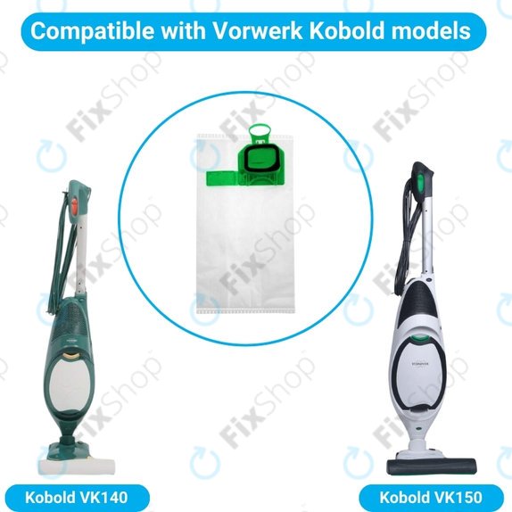 Vrećica za prašinu FP140, 2 kom za Vorwerk Kobold VK140, VK150