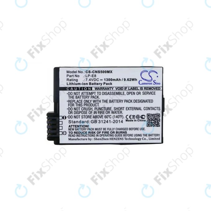 Canon EOS 550D, 600D, 650D, 700D, Kiss X4, X5, X6i, Rebel T2i, T3i, T4i, T5i - Baterija LP-E8 Li-Ion 1300mAh HQ