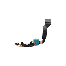 Apple iPhone 4S - Konektor za punjenje + mikrofon + savitljivi kabel (crni)
