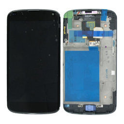 LG Nexus 4 E960 - LCD zaslon + zaslon osjetljiv na dodir + okvir (Black) TFT