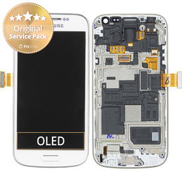 Samsung Galaxy S4 Mini i9195 - LCD zaslon + zaslon osjetljiv na dodir + okvir (White Frost) - GH97-14766B Genuine Service Pack