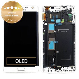 Samsung Galaxy Note Edge N915FY - LCD zaslon + zaslon osjetljiv na dodir + okvir (bijeli) - GH97-16636B Originalni servisni paket