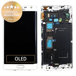 Samsung Galaxy Note Edge N915FY - LCD zaslon + zaslon osjetljiv na dodir + okvir (bijeli) - GH97-16636B Originalni servisni paket